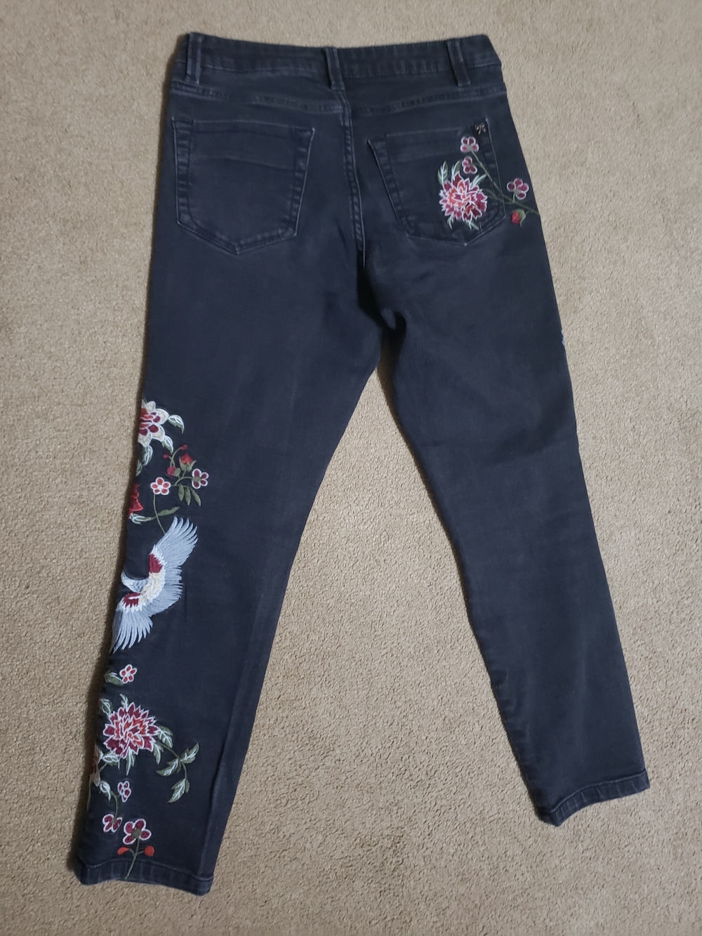 Nanette Lepore - Dark Skinny Jeans with Beautiful Embroidery - Picture 8 of 15